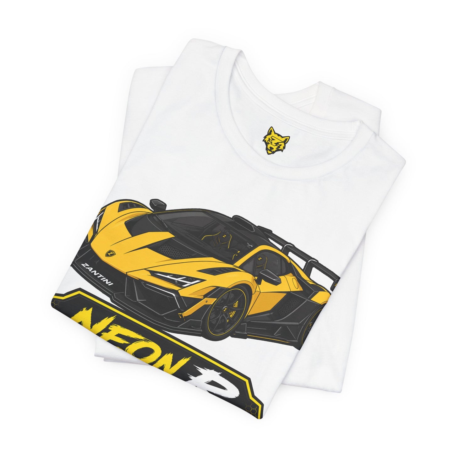 ZANTINI Neon R Hypercar T-Shirt – Ferrari Yellow Motorsport Graphic Tee