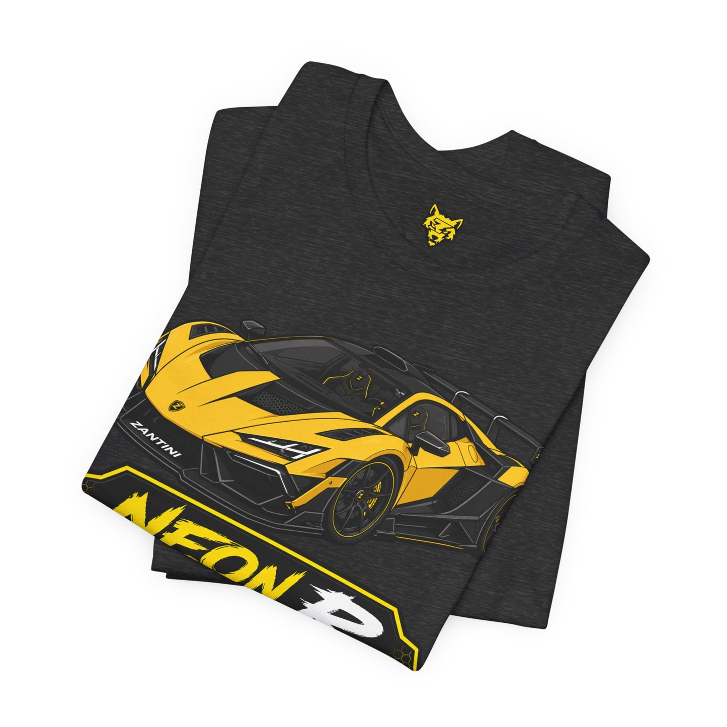 ZANTINI Neon R Hypercar T-Shirt – Ferrari Yellow Motorsport Graphic Tee