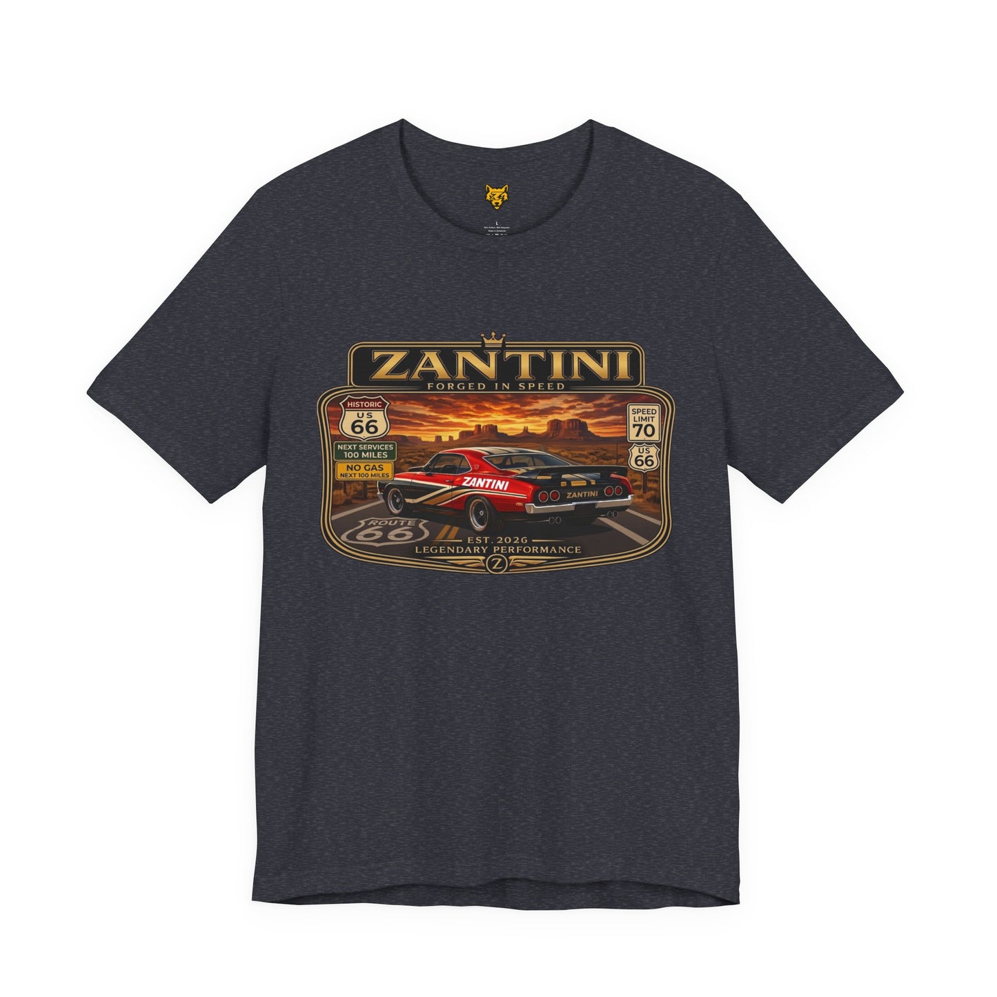 ZANTINI Route 66 Vintage Muscle Car Graphic T-Shirt – Forged In Speed