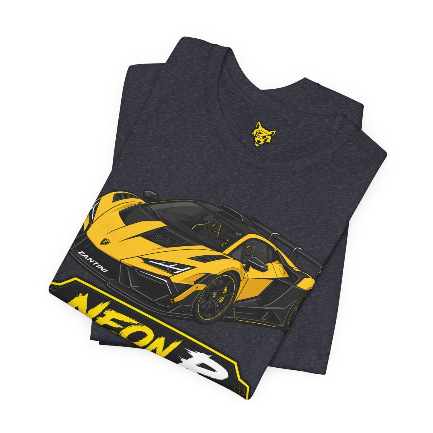 ZANTINI Neon R Hypercar T-Shirt – Ferrari Yellow Motorsport Graphic Tee