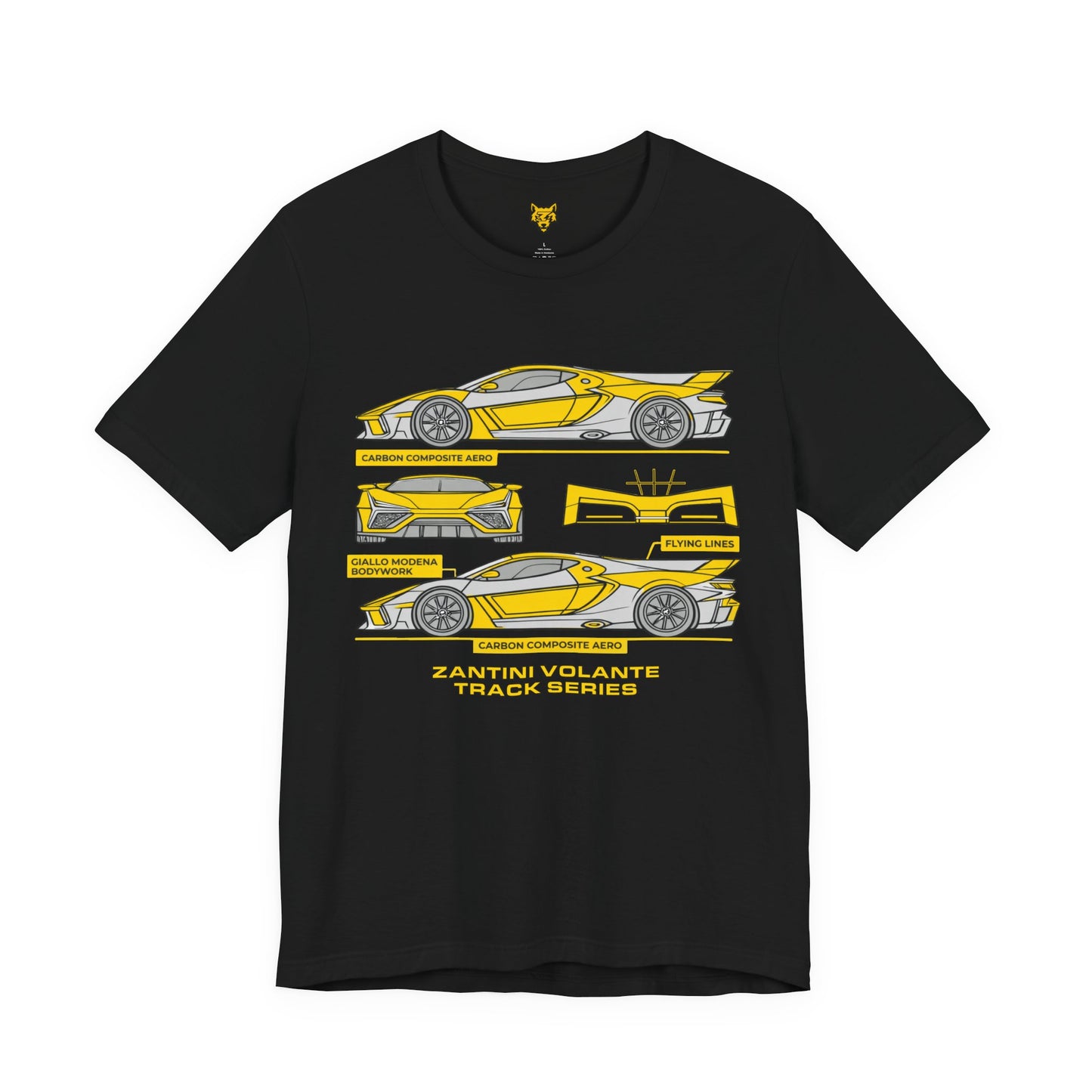 ZANTINI Volante Track Series T-Shirt – Hypercar Blueprint Design, Automotive Streetwear Graphic Tee for Car Enthusiasts