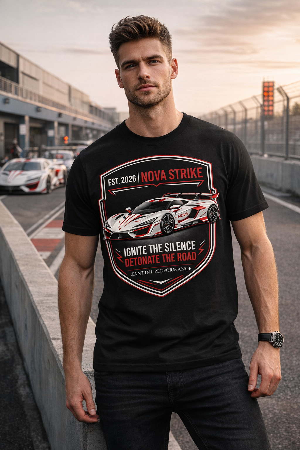 Nova Strike Hypercar T Shirt Zantini Racing Streetwear Motorsport Graphic Tee
