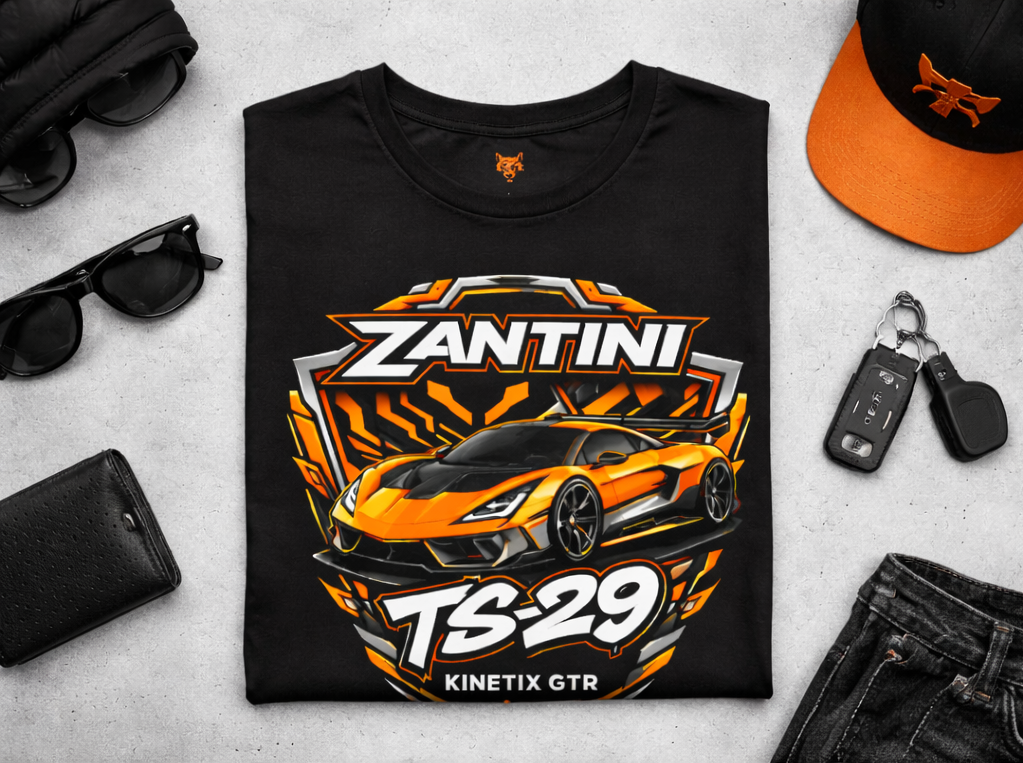 ZANTINI TS-29 Kinetix GTR Supercar Streetwear T-Shirt – Premium Hypercar Graphic Tee | Ships Worldwide