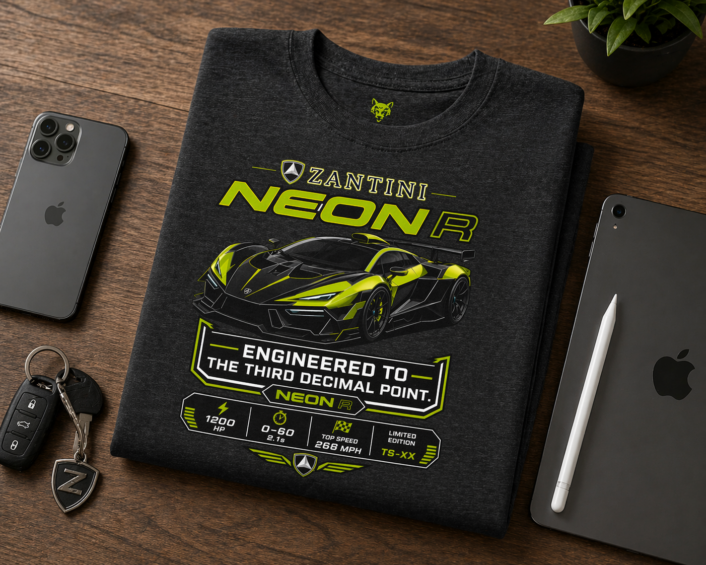 ZANTINI Neon R Motorsport Graphic T-Shirt – Engineered to the Third Decimal Point