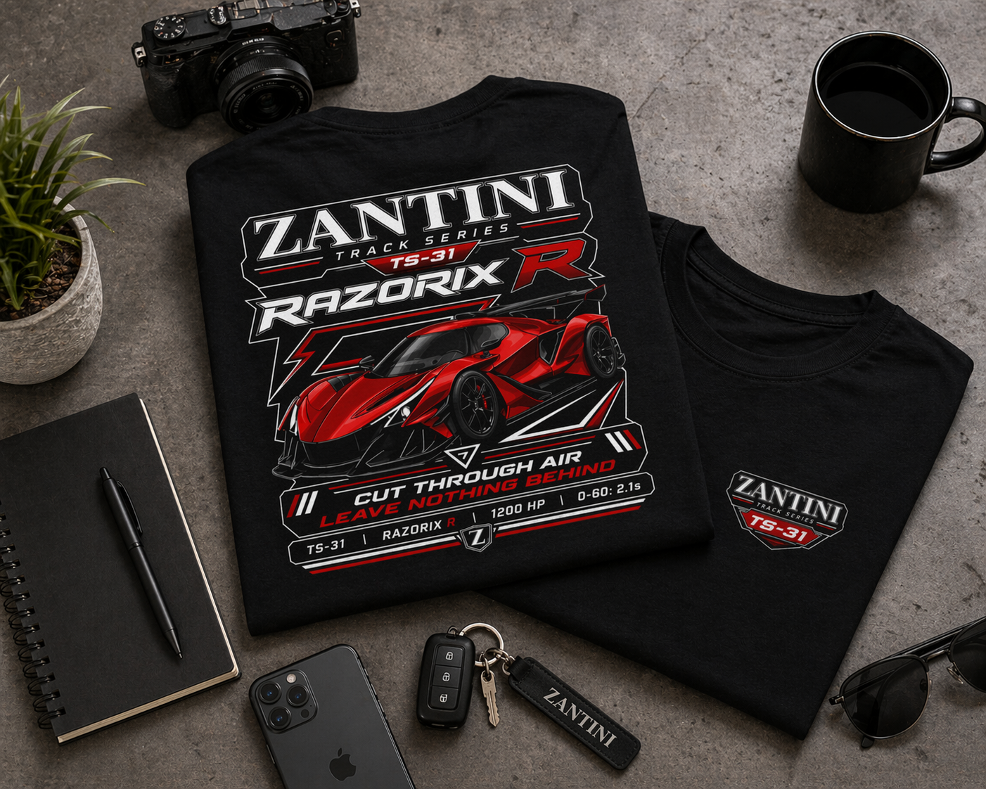 ZANTINI RAZORIX R TS-31 Supercar Track Series T-Shirt | Premium Hypercar Streetwear