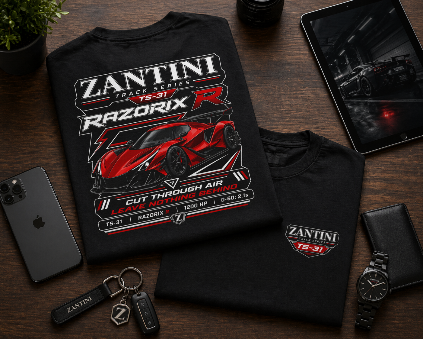 ZANTINI RAZORIX R TS-31 Supercar Track Series T-Shirt | Premium Hypercar Streetwear