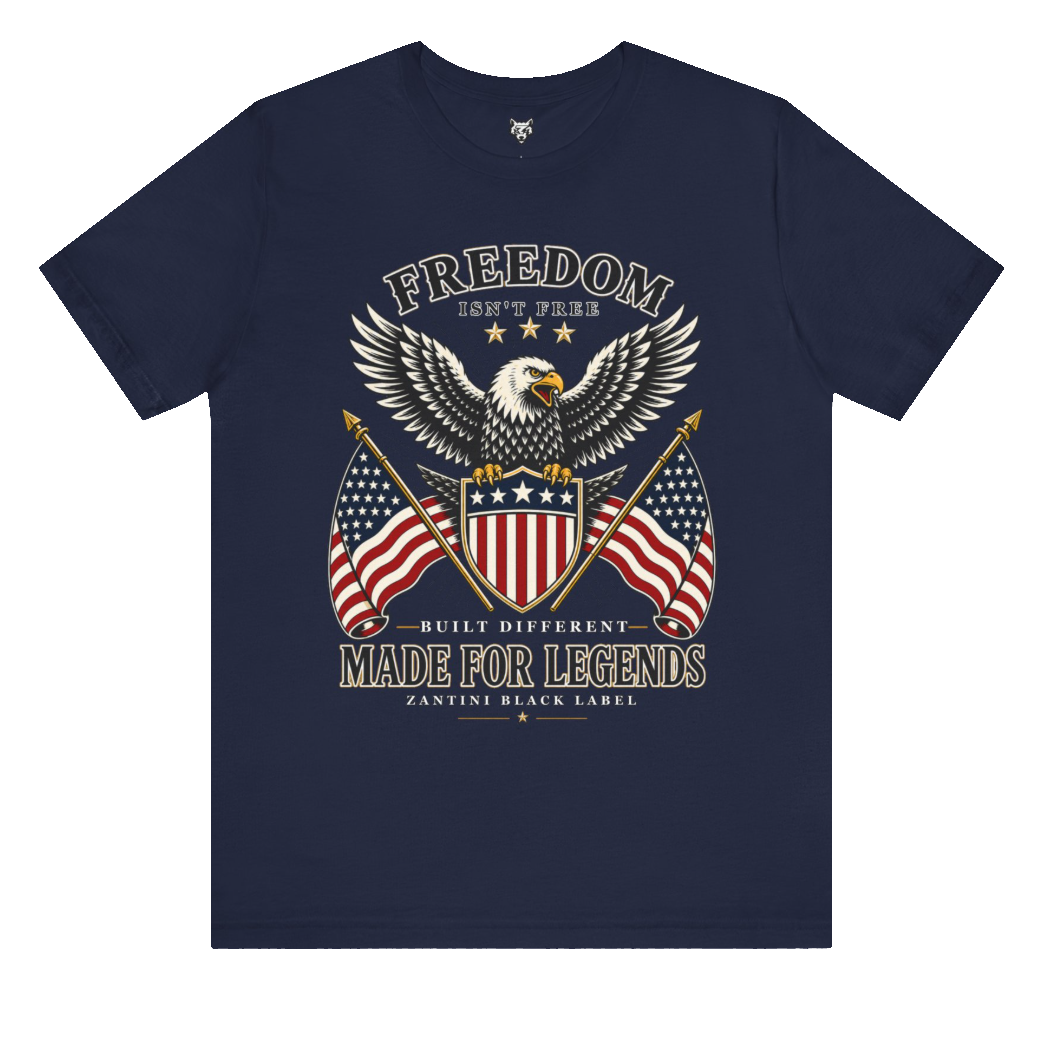 Freedom Isnt Free Shirt, Patriotic Eagle T Shirt, American Flag Graphic Tee, USA Freedom Shirt, ZANTINI Black Label Tee