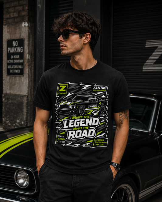 ZANTINI Vintage Muscle Car Graphic T-Shirt – Where The Legend Meets The Road