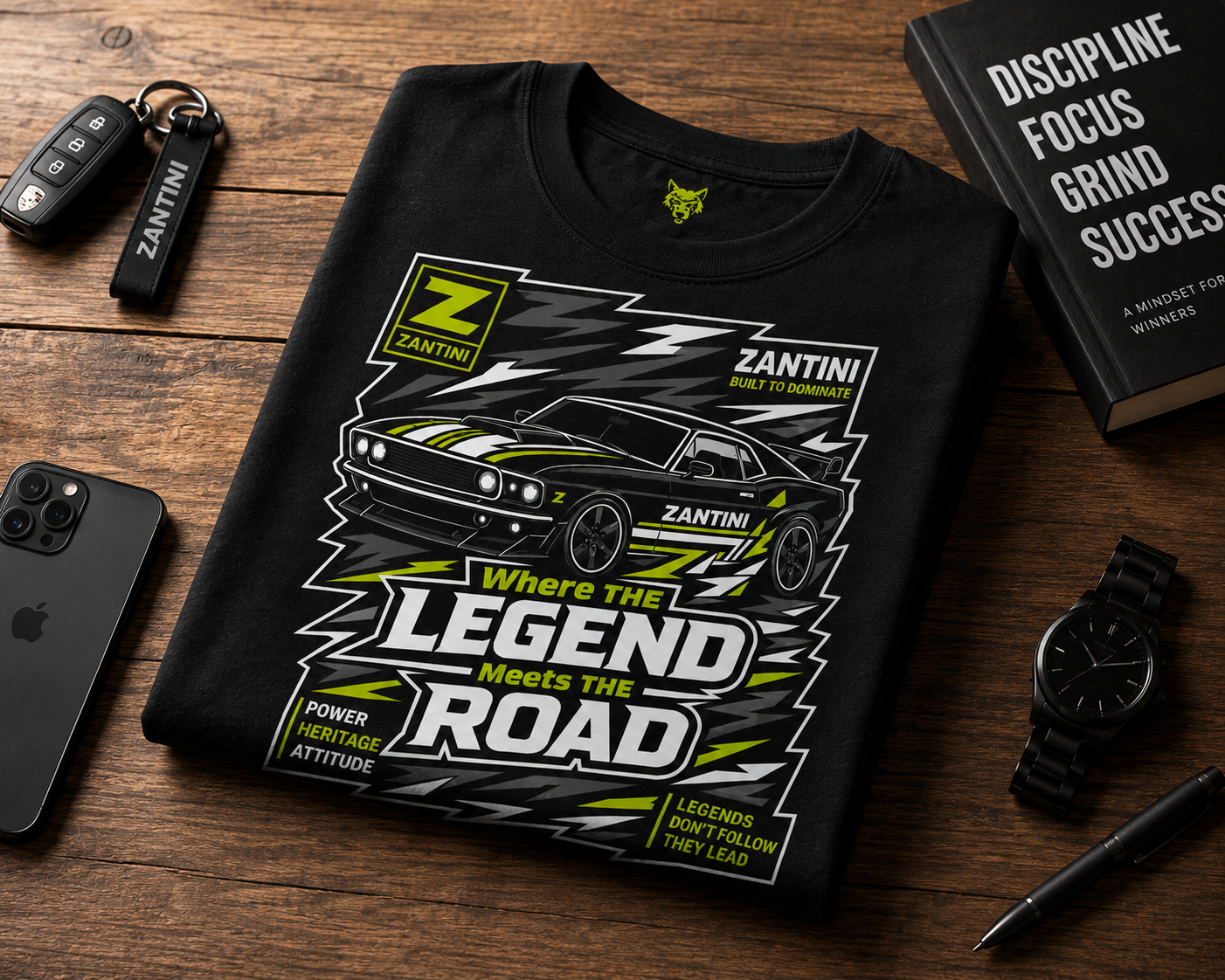 ZANTINI Vintage Muscle Car Graphic T-Shirt – Where The Legend Meets The Road