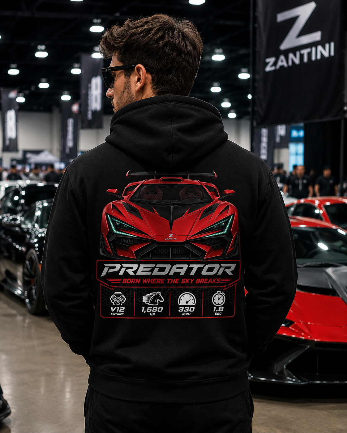 ZANTINI Predator TS-38 Hoodie — Luxury Motorsport Streetwear