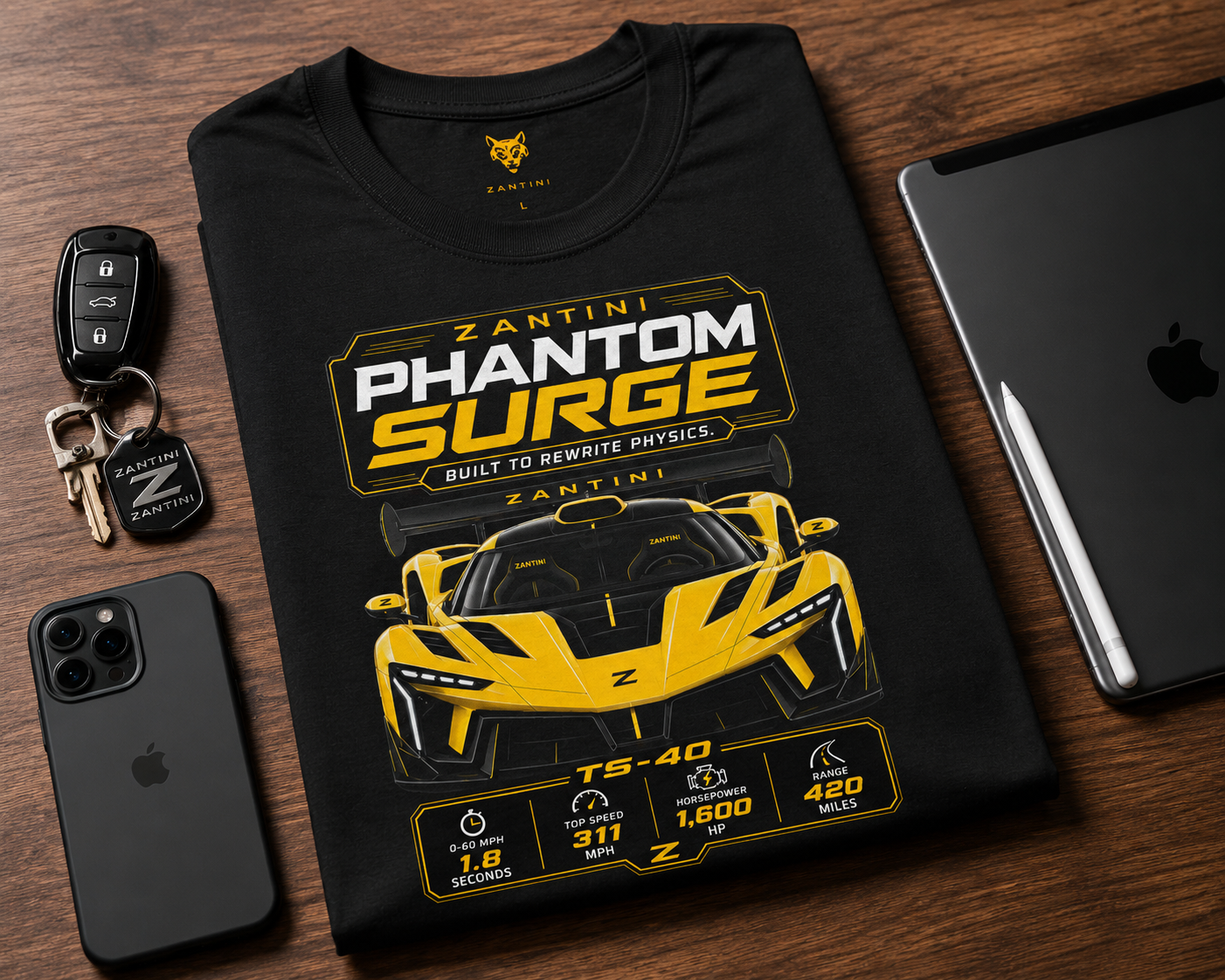 ZANTINI Phantom Surge TS-40 Hypercar T-Shirt