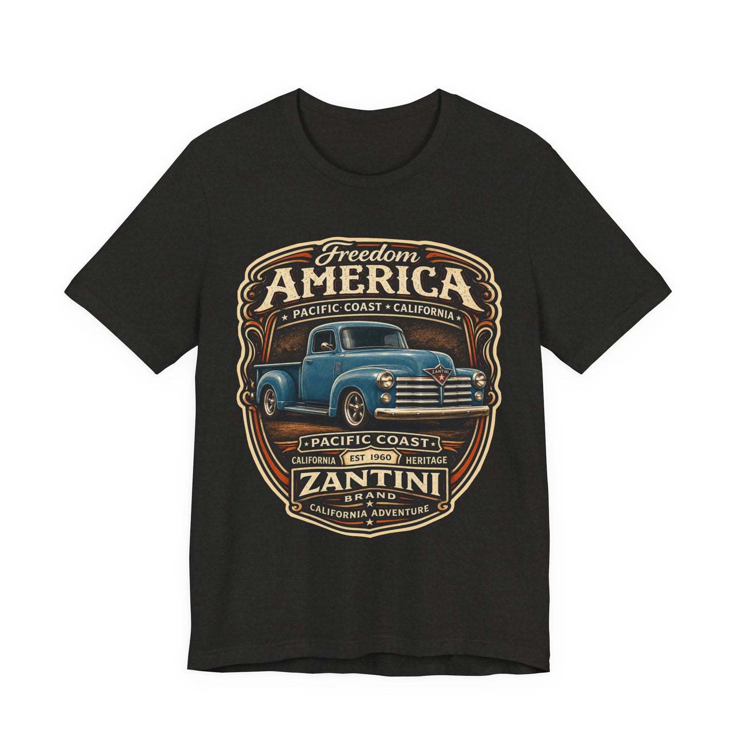Freedom America Vintage Truck T-Shirt | Pacific Coast California | ZANTINI