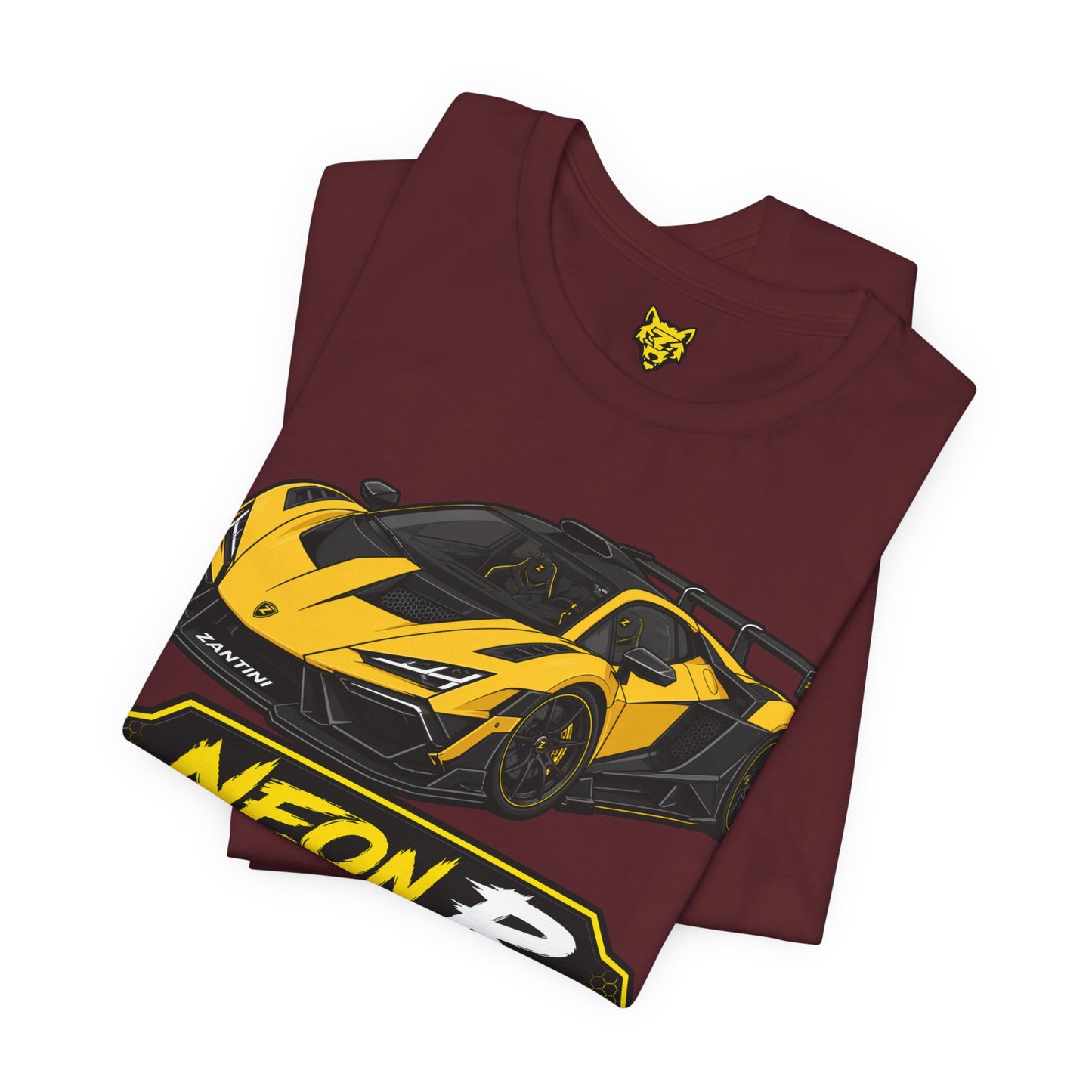 ZANTINI Neon R Hypercar T-Shirt – Ferrari Yellow Motorsport Graphic Tee