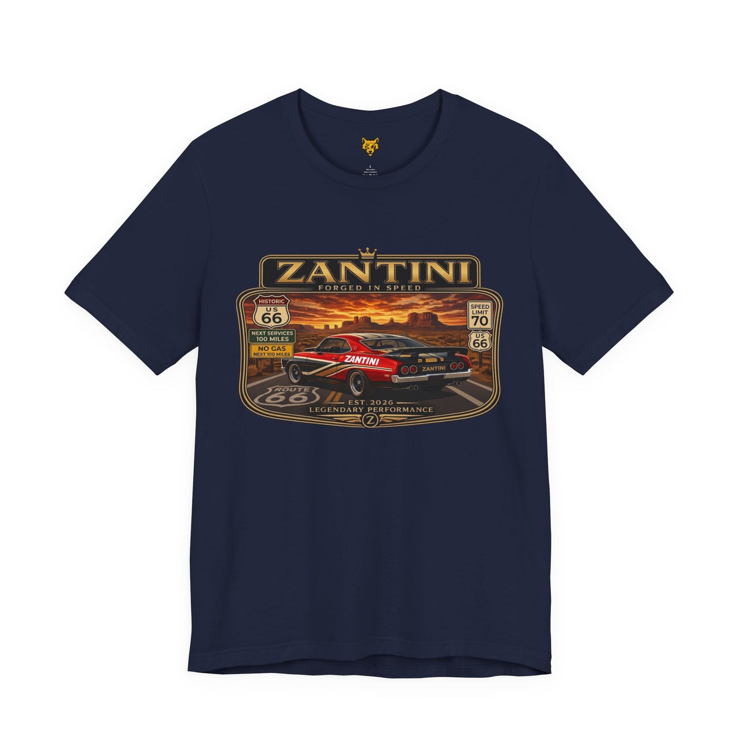 ZANTINI Route 66 Vintage Muscle Car Graphic T-Shirt – Forged In Speed