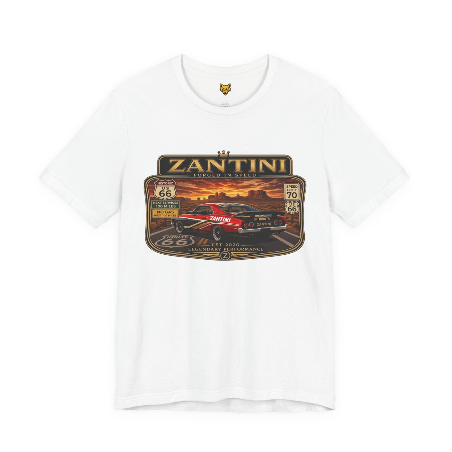 ZANTINI Route 66 Vintage Muscle Car Graphic T-Shirt – Forged In Speed