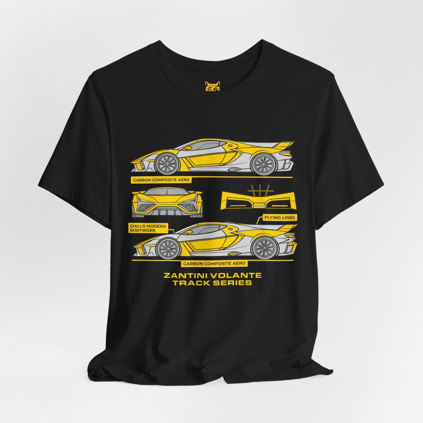 ZANTINI Volante Track Series T-Shirt – Hypercar Blueprint Design, Automotive Streetwear Graphic Tee for Car Enthusiasts