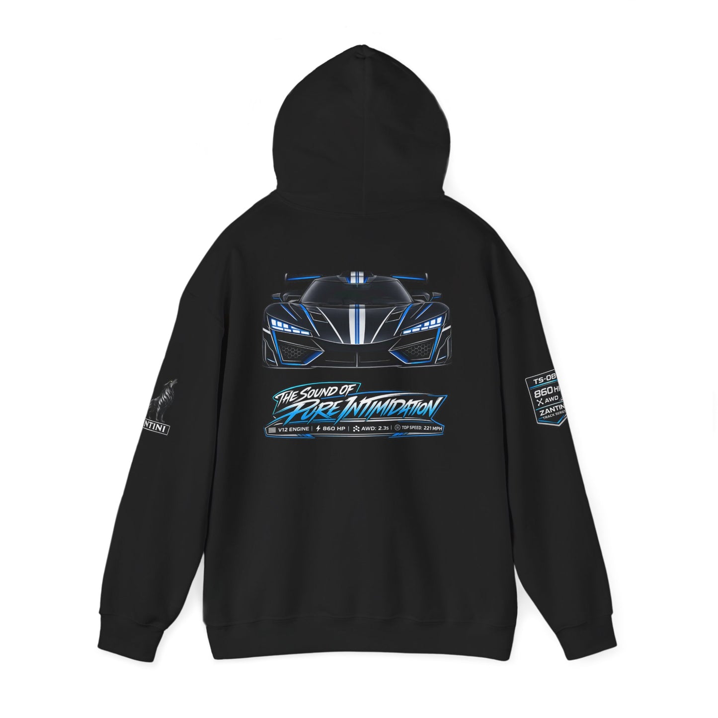 Zantini Nebula GT TS 08 Hoodie Hypercar Motorsport Streetwear The Sound of Pure Intimidation Racing Hoodie Car Enthusiast Apparel